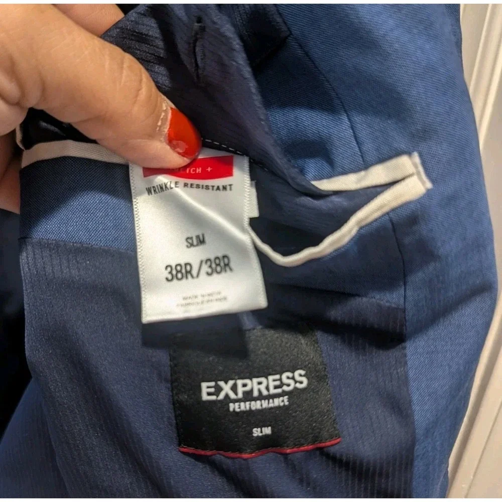 Modern Business Express Performance Slim Sport Coat 38R Blue Stretch Blazer